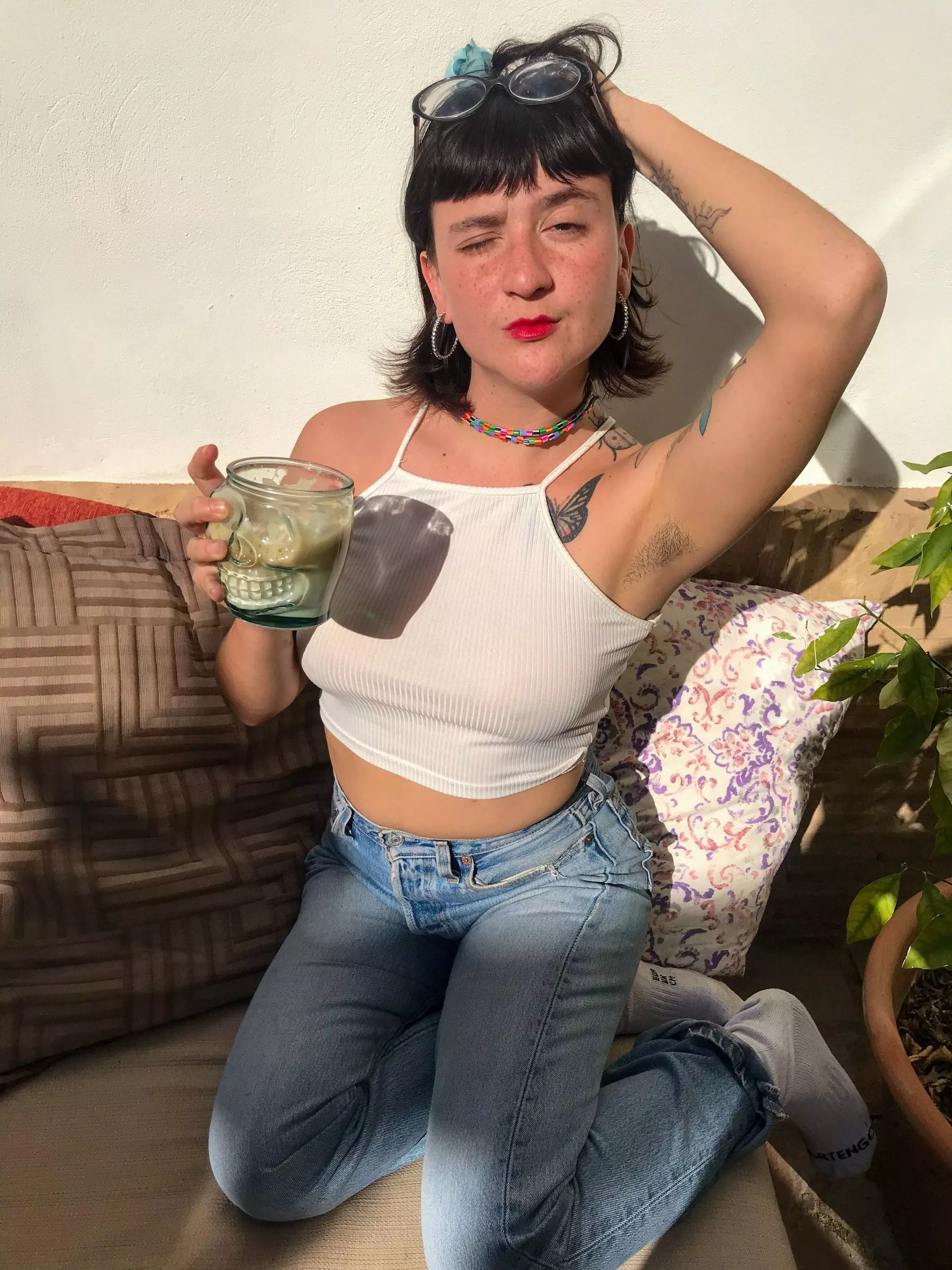 Chilling bra less is priceless