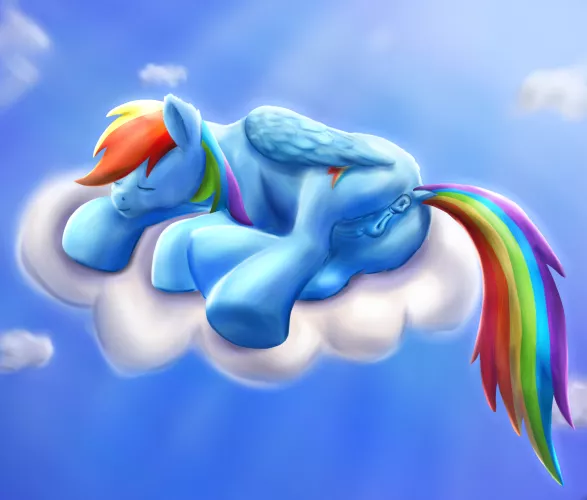 Dashie having a nap ^^ (by Callichrome)