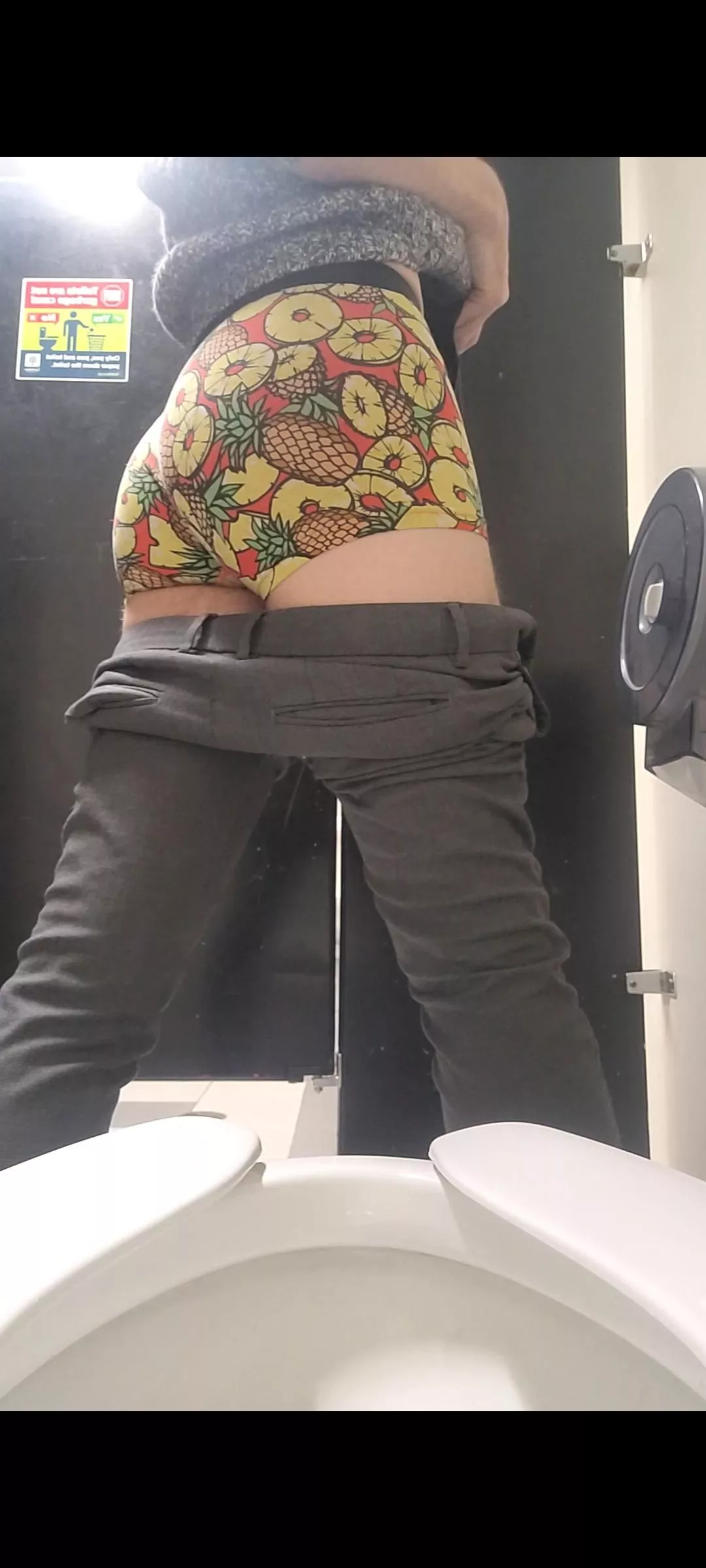 quick washroom break at work today