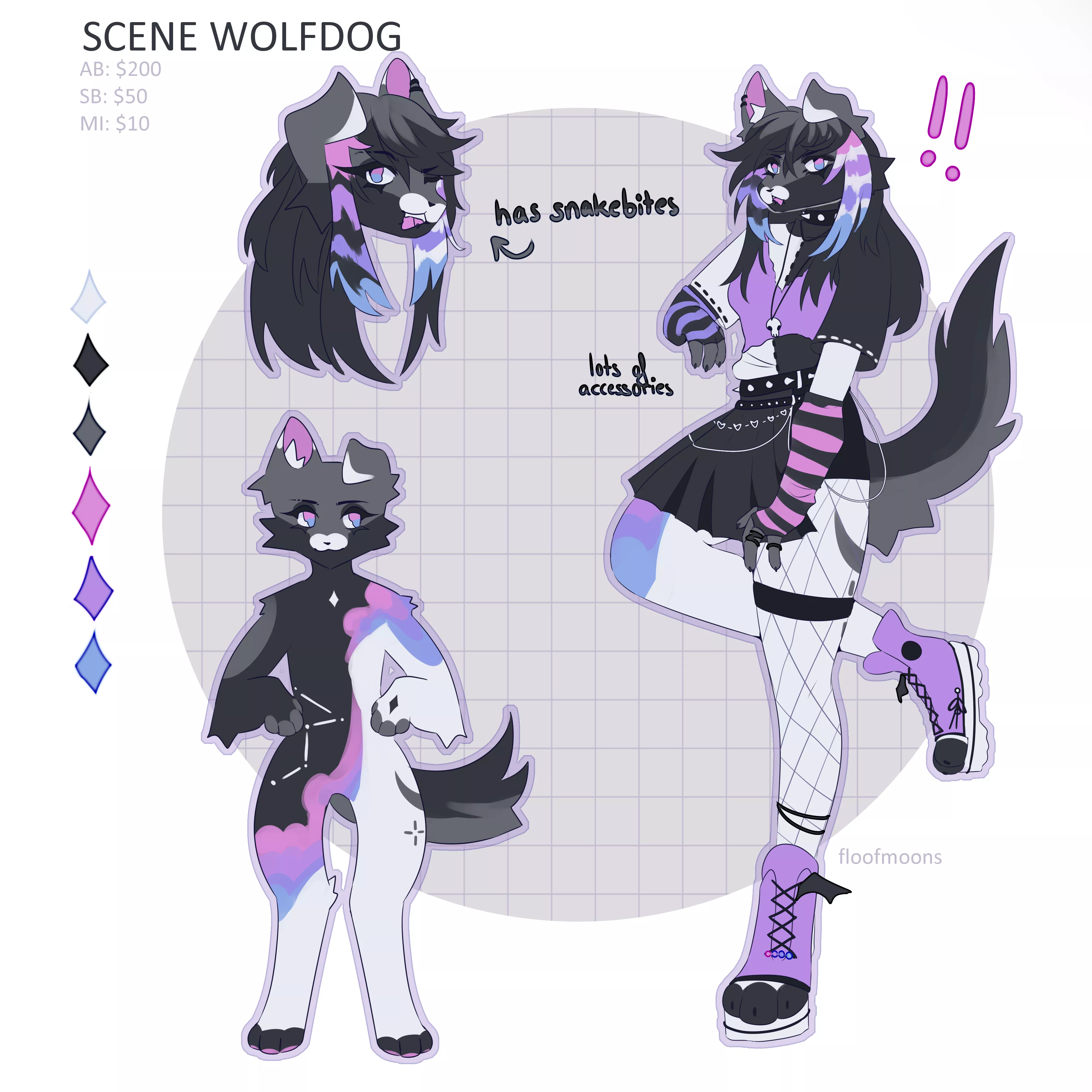 scene wolfdog adoptable! [OC]