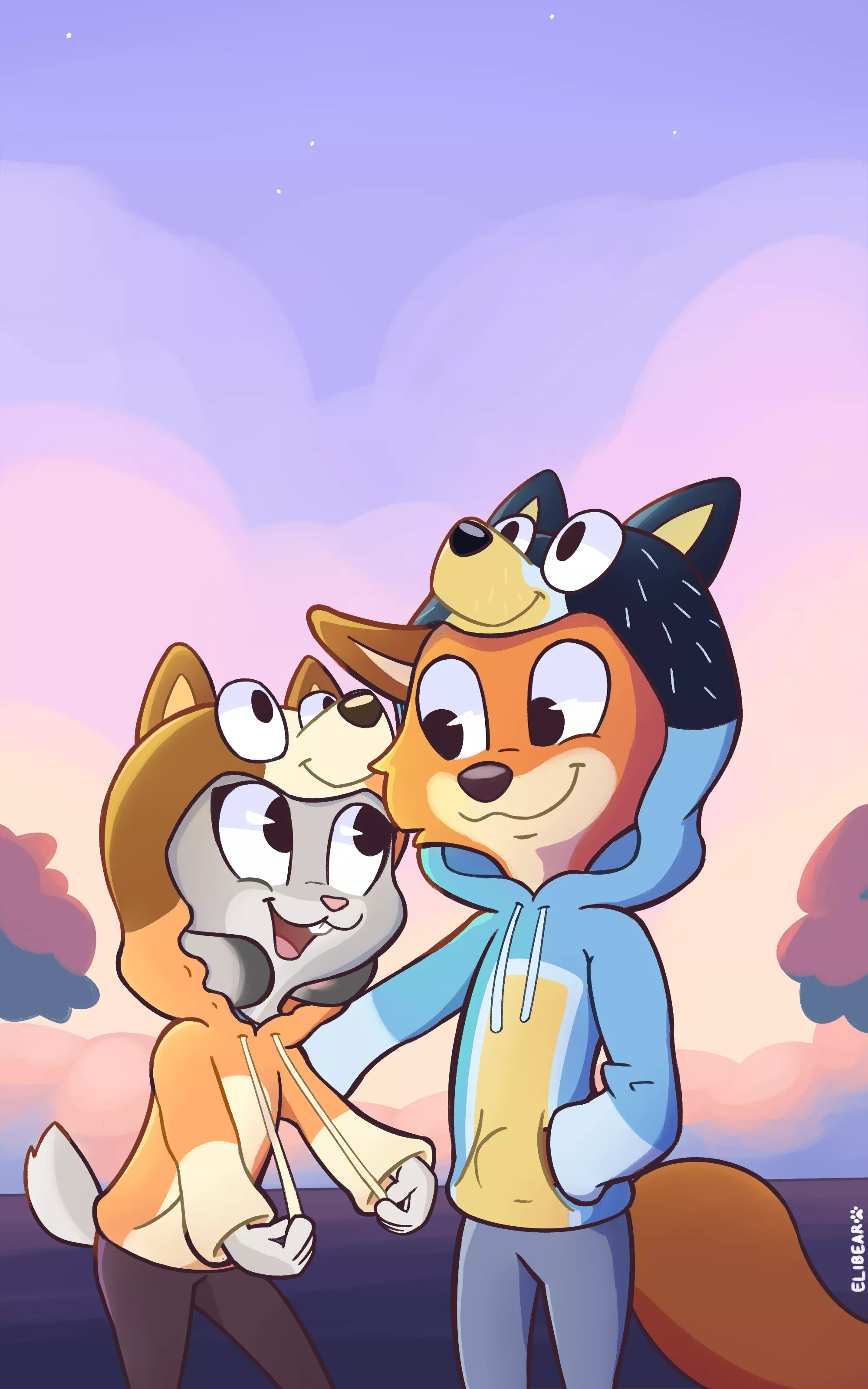 She made him watch Bluey [art by me]