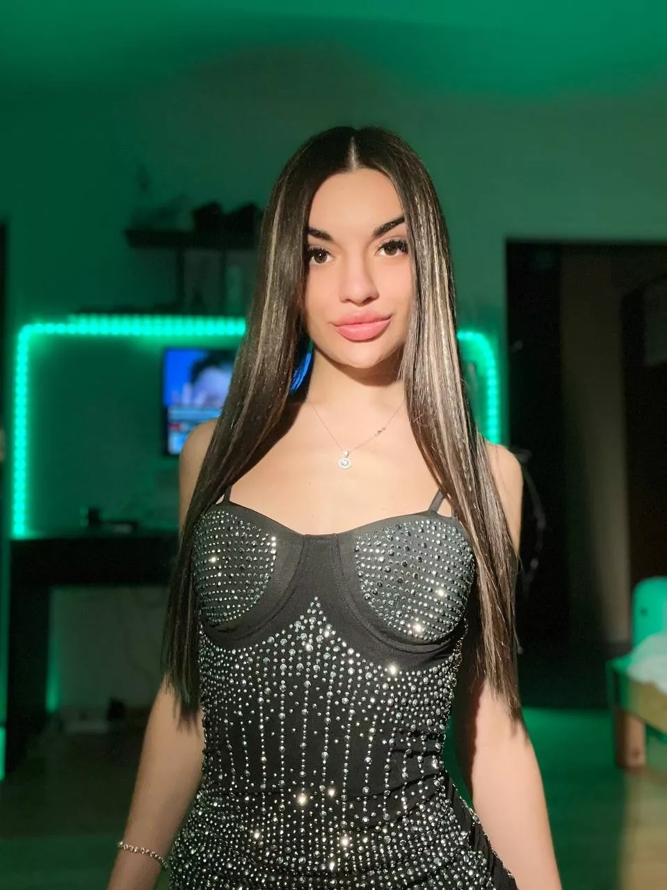 Ukrainian babe in a shiny hot corset.