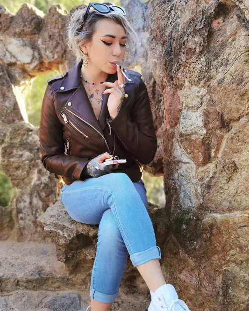 A cheeky smoke break whilst out exploring