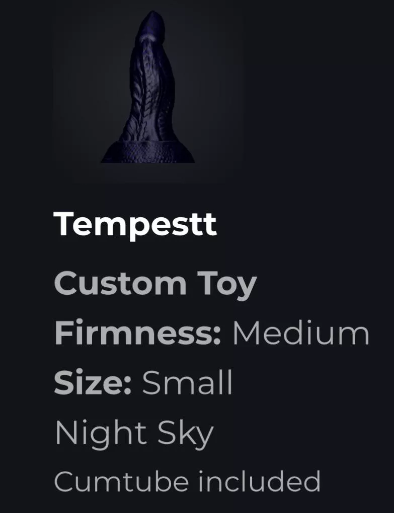 Checked the site on a whim not knowing customs were available. Seems my monster dick senses were tingling