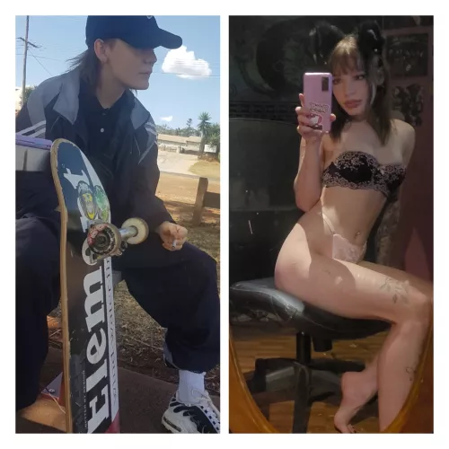 Classic dyke to bimbo turnaround