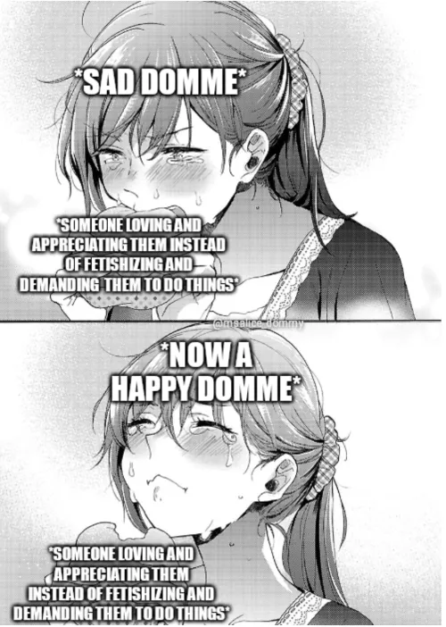 I believe deep down all dommes would like to be loved and understood for who we are and not what we're assumed to be like💜✨