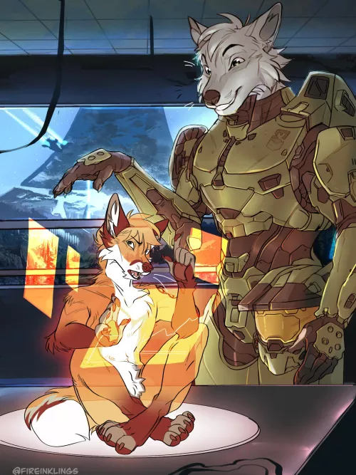 Master chief and is fox ai (art by me!)
