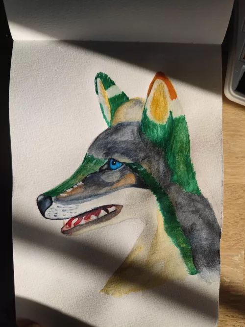 my first attempt at a realistic/furry watercolour painting