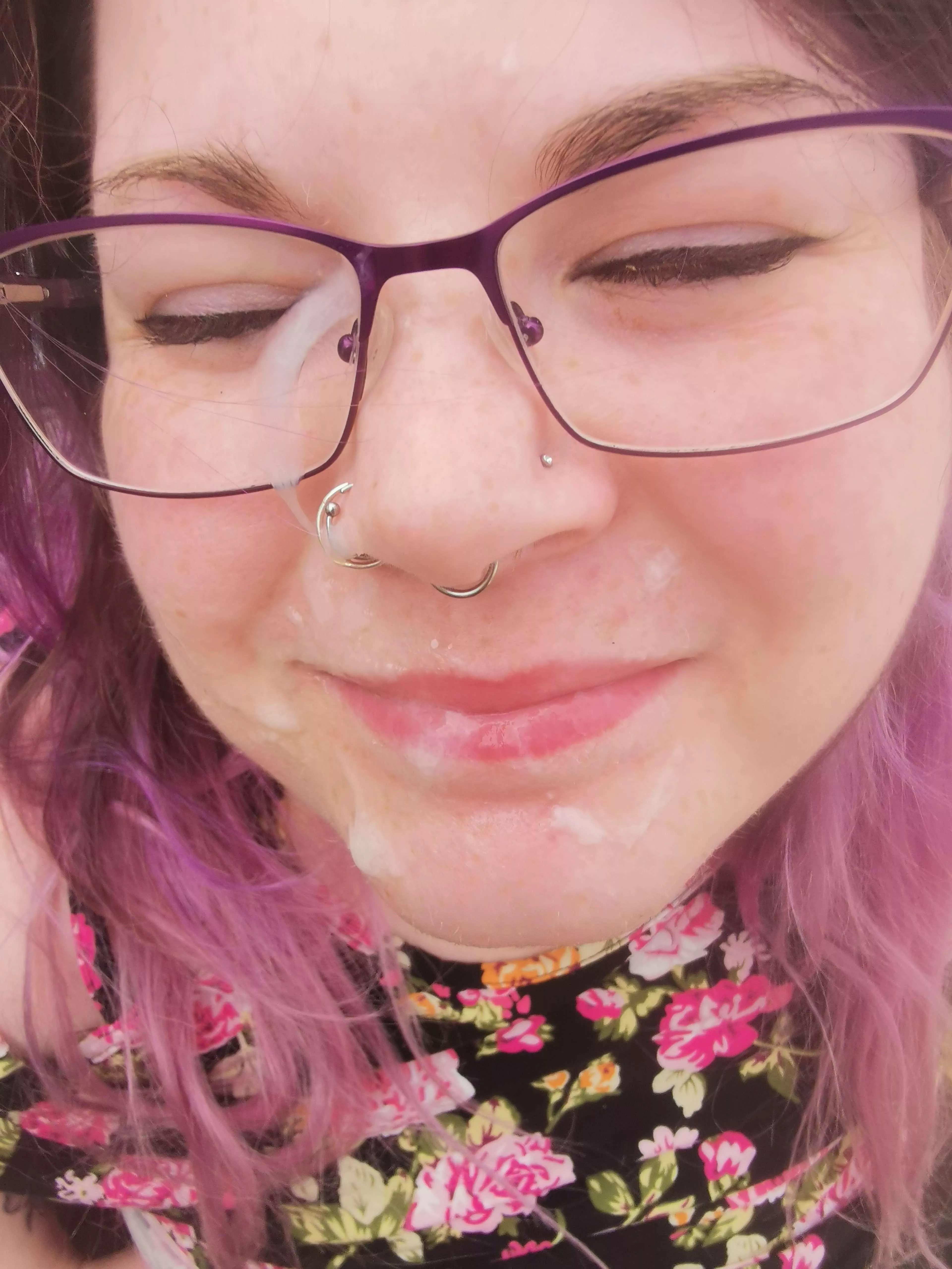 On my glasses and in my hair