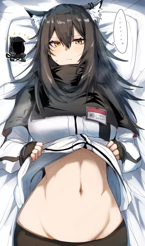 Texas wants a belly rub (Gin Moku) [Arknights]