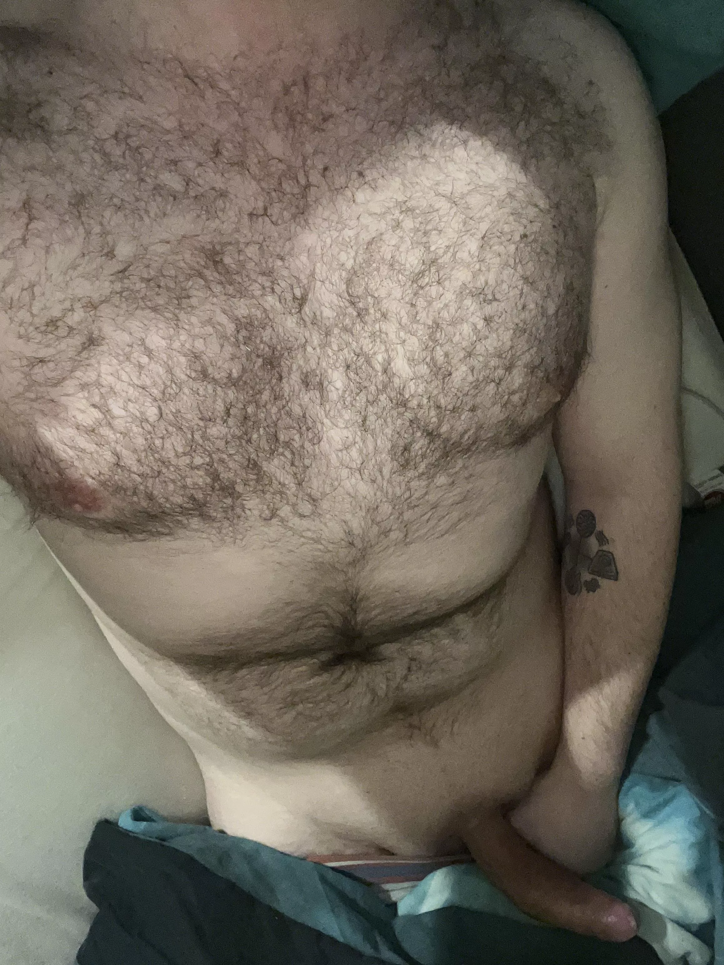 Chest + hair + dick = 🛌 + you?