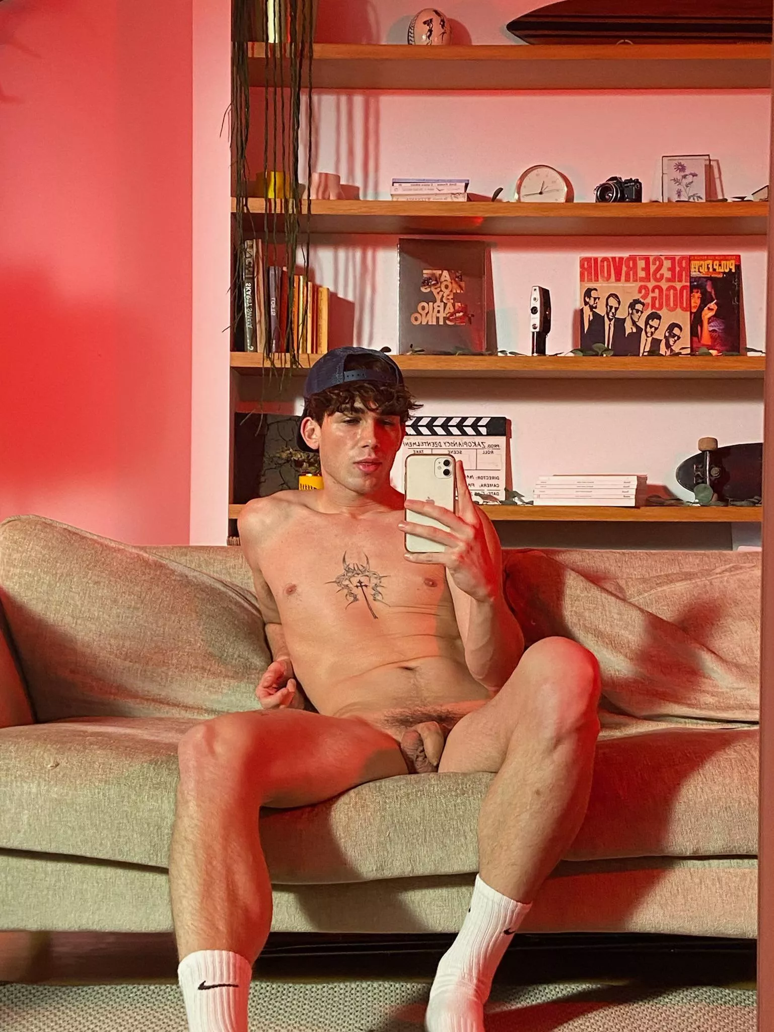 Chilling in my dorm living room like this :P