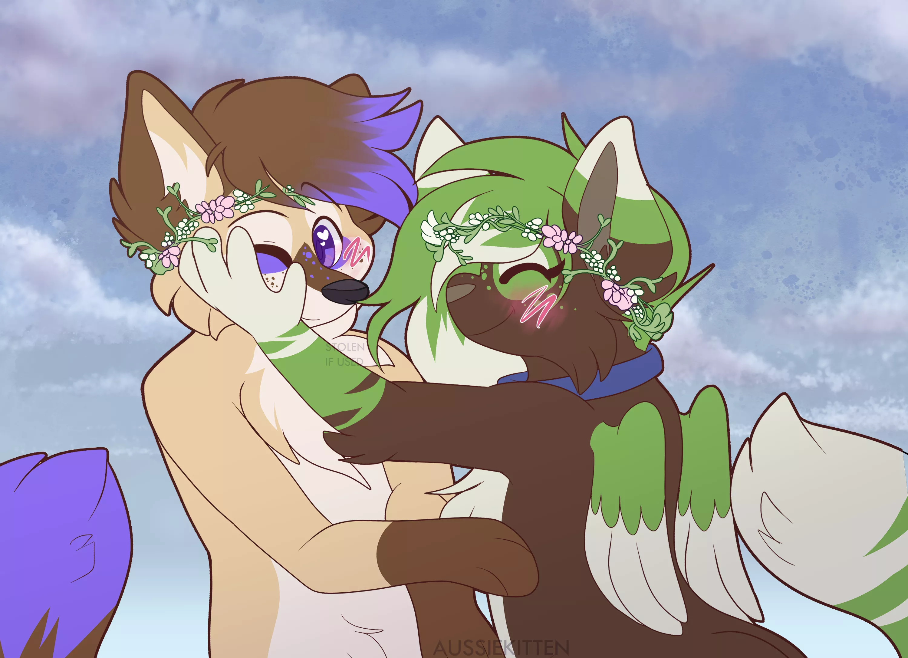 Flower crowns! 🌸💐 | [Art by myself @aussie_kitten!]
