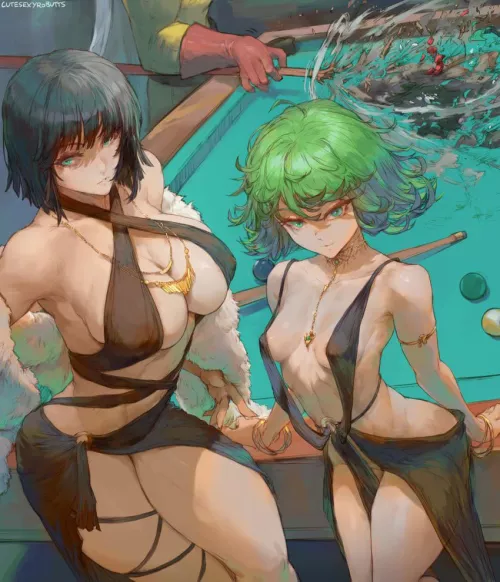 Fubuki and Tatsumaki showing off their new dresses (Cutesexyrobutts) [One Punch Man]
