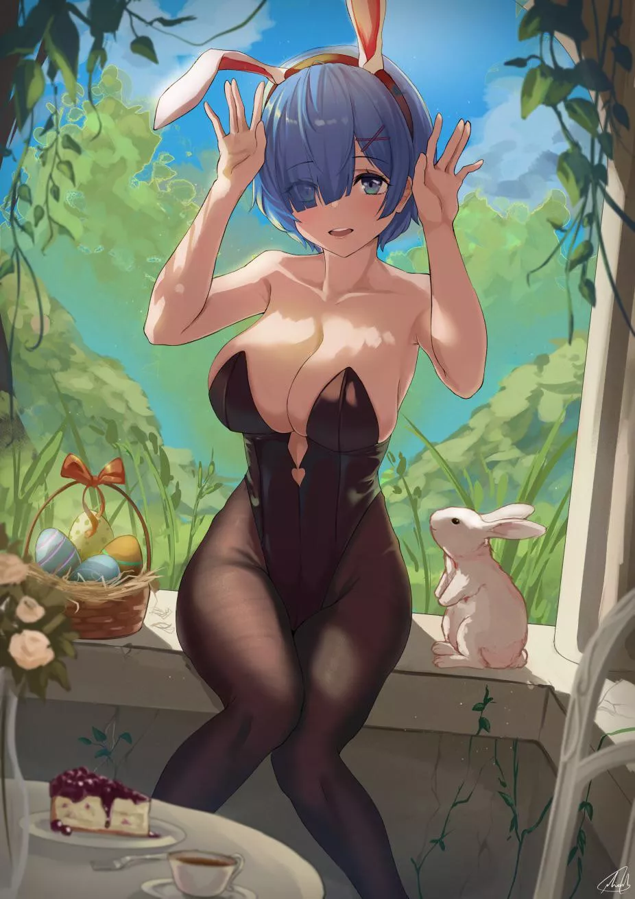 Happy Easter from Rem (nevblindarts) [Re:Zero]
