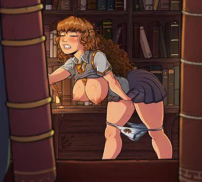 Hermione is Touching her self in the library