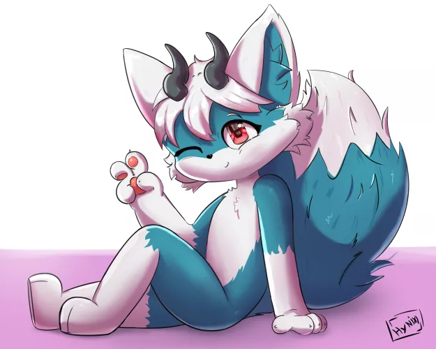 I drew my fursona , I hope you like it ^^ / by hyn1x on twitter