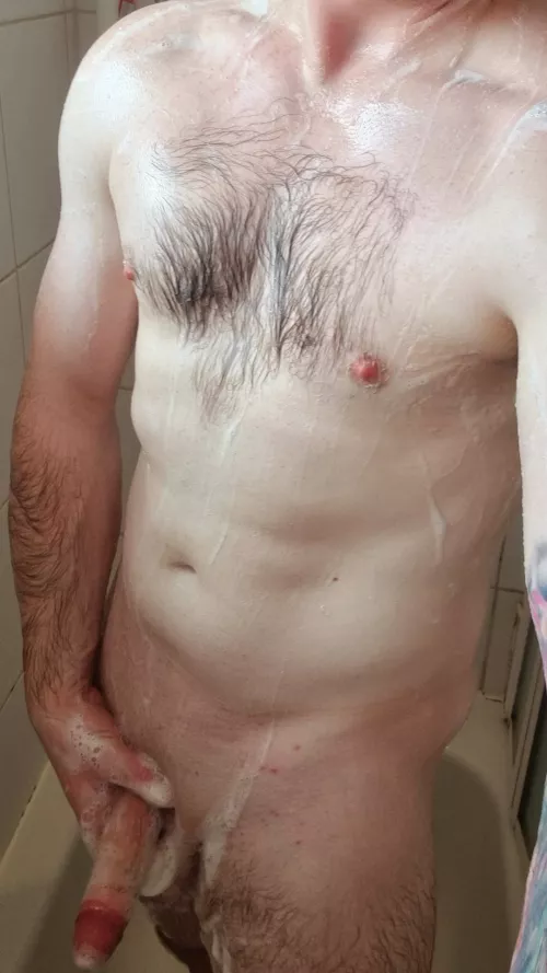 [M]30 Sunday shower nude.