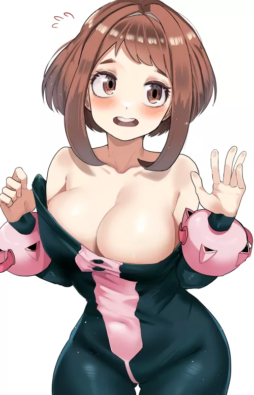 Ochako getting out of her Hero Costume (zd / @zx623723)