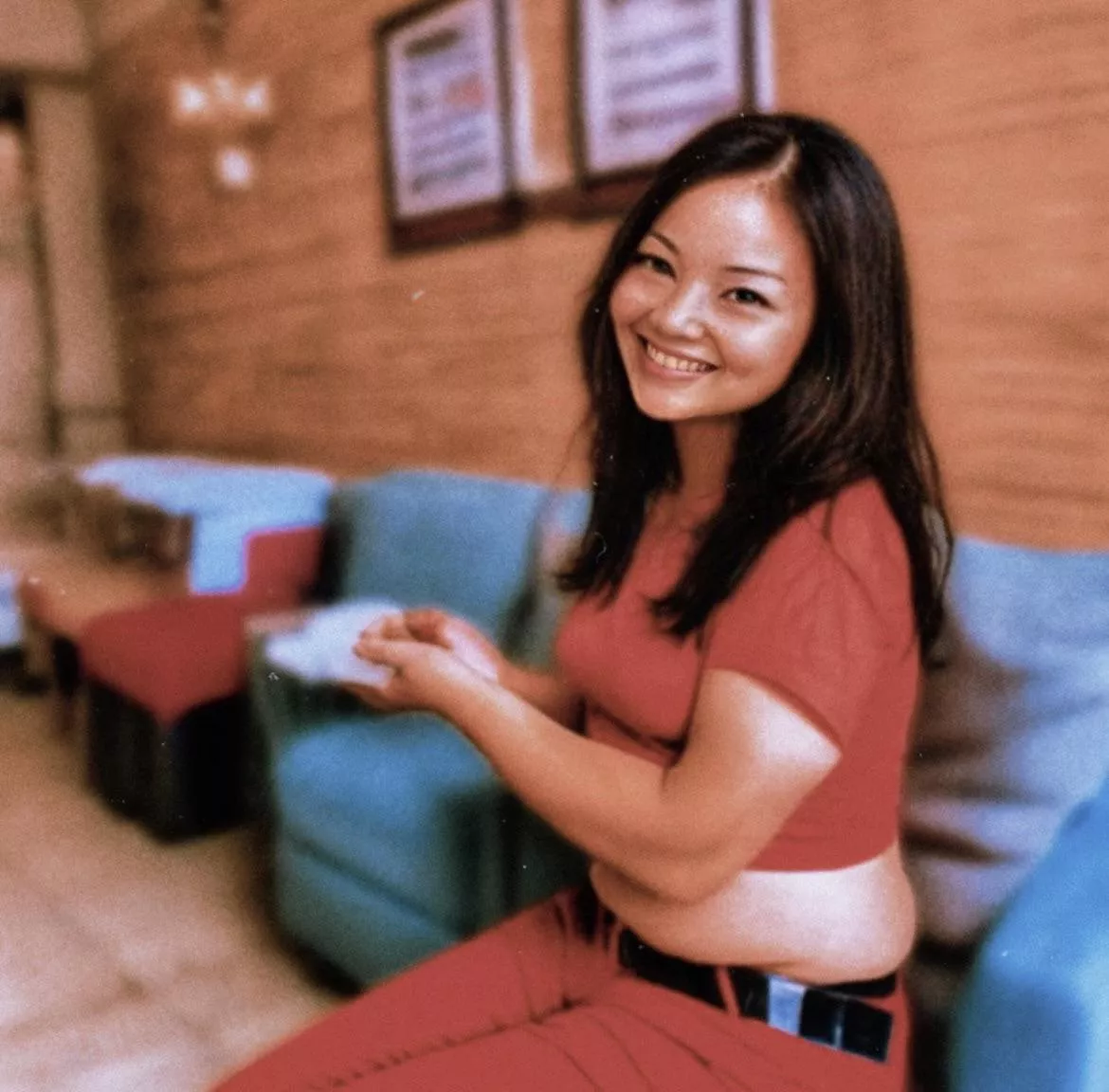 She pretends she hates pics xD