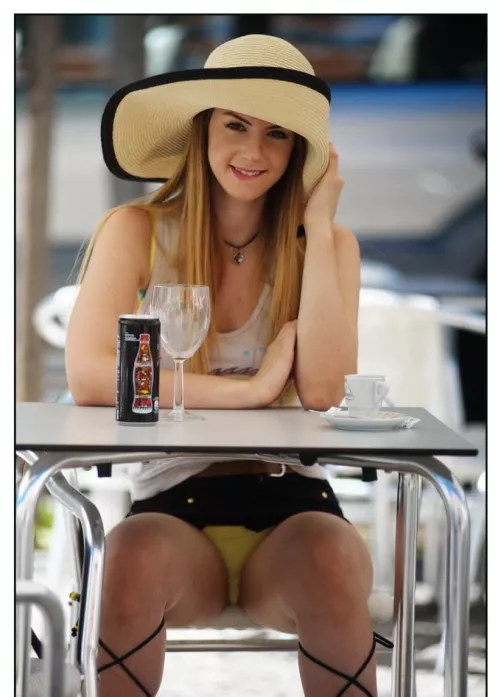 Stella shows upskirt...