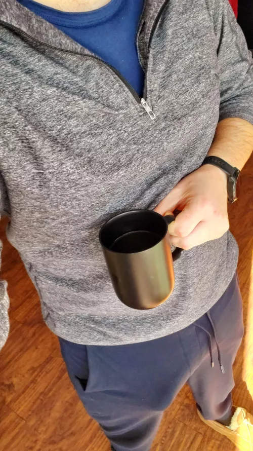 These sweats really do nothing to hide my morning wood...oh well