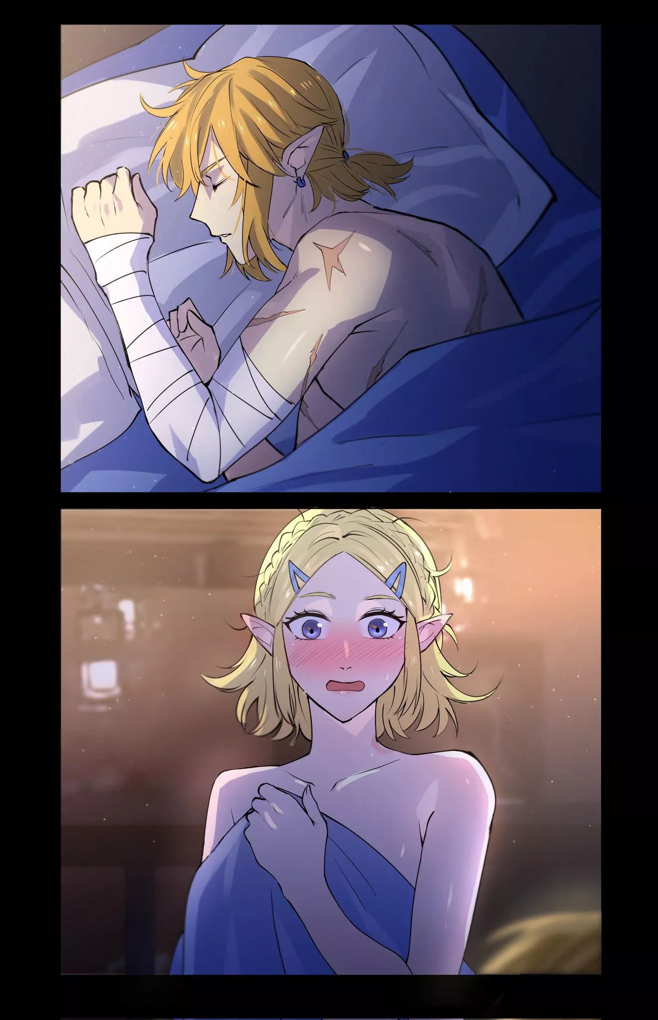 We're going to sleep in the same bed...? (@Kikaia_11)