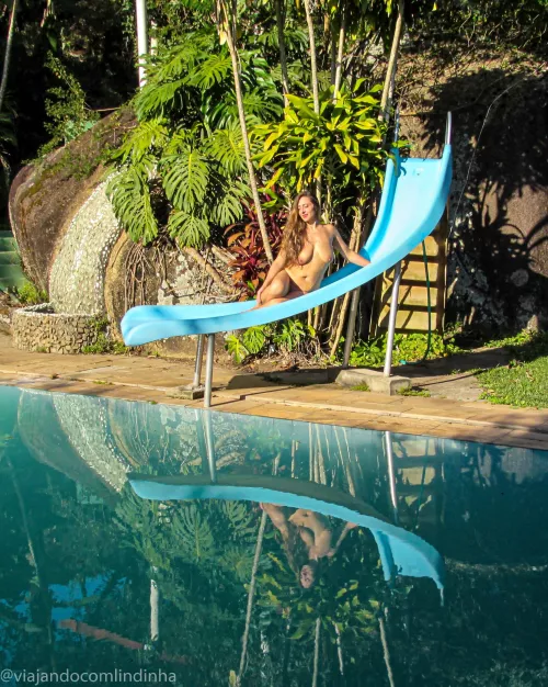 A photo on the waterslide