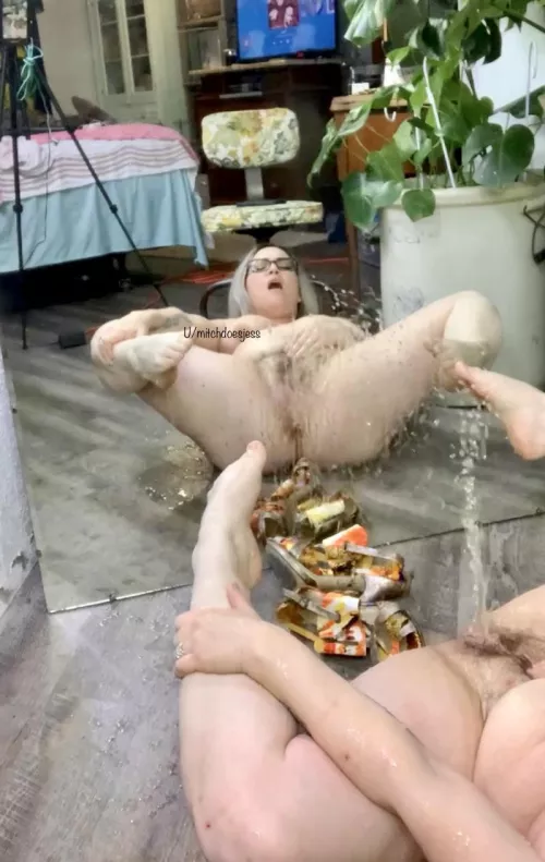 All over my shoes and myself