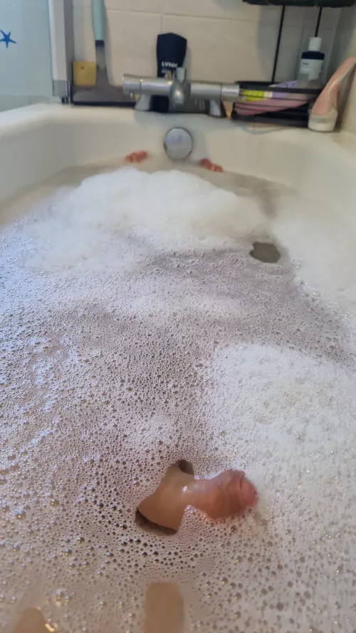 Bath time already wet for someone