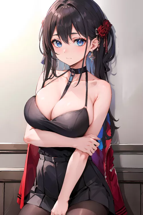 Black Dress & Choker