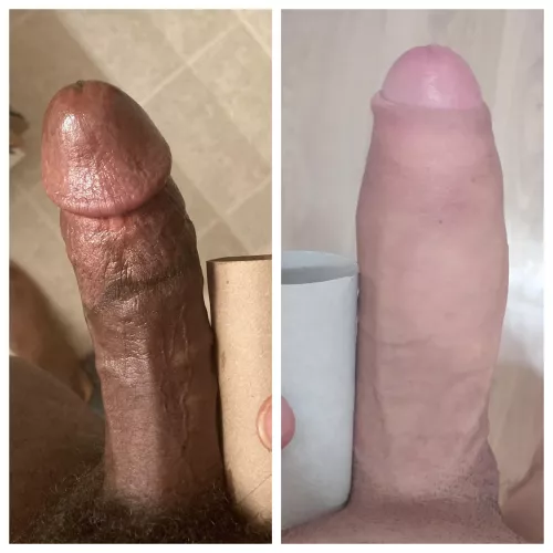 Compared with u/Admirable_scar5533. He’s longer and much thicker than me 😅he's on the right.