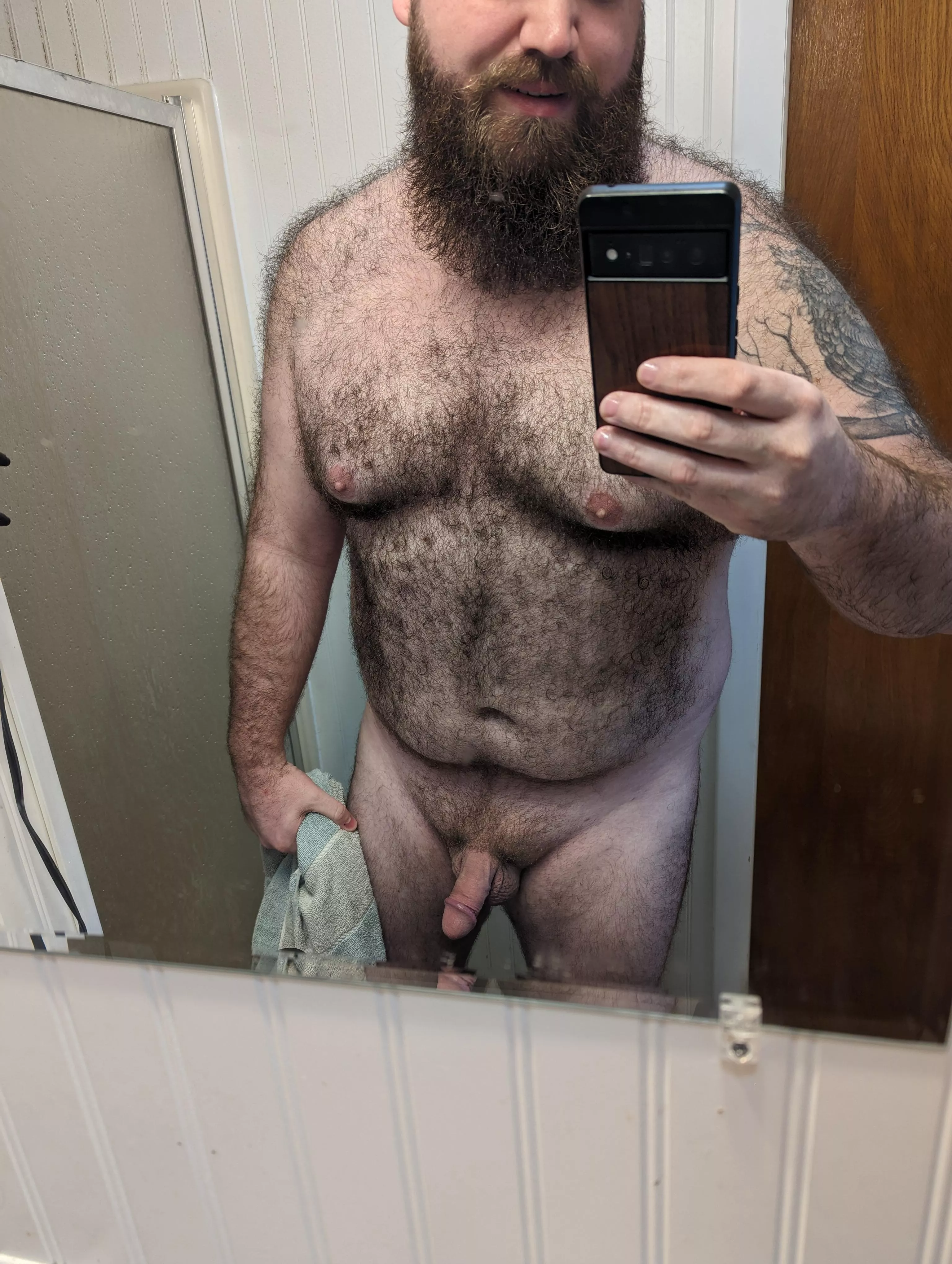 Dont you wish that you could be there when I walk out of the bathroom like this?