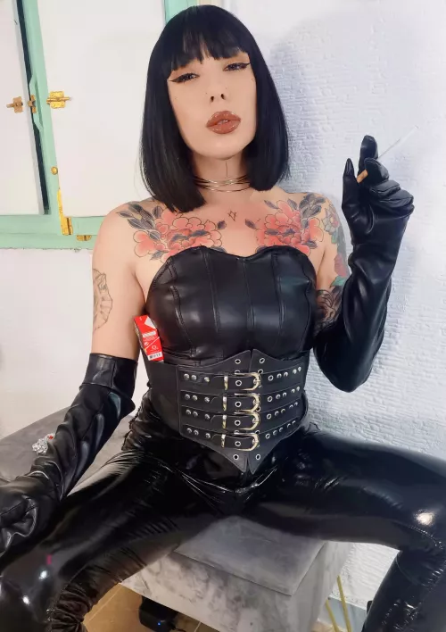 Dressed in tight, soft Leather & PVC