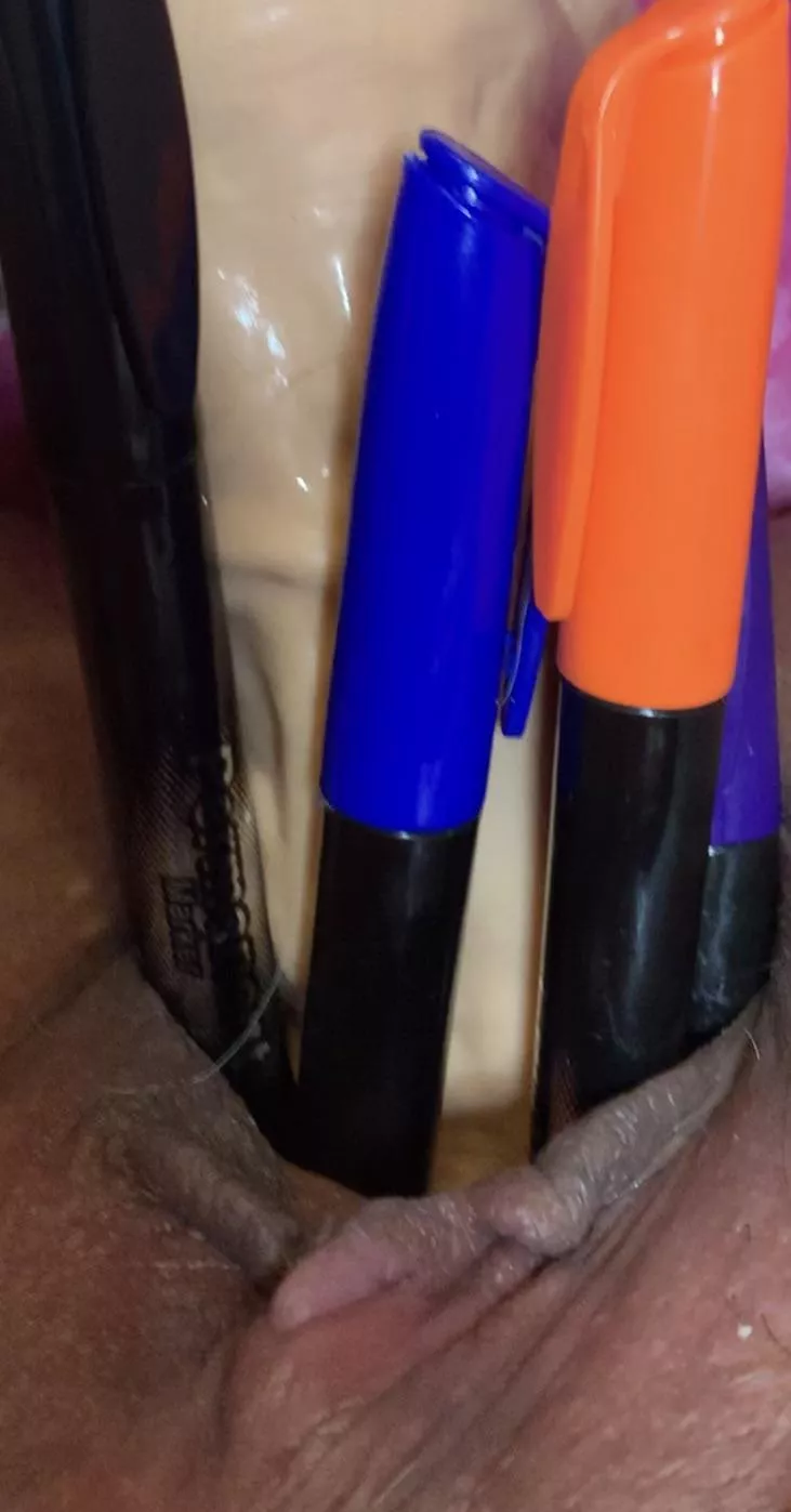 I needed a little more stretch so I added 4 permanent markers to my 2 and a half inch thick dildo