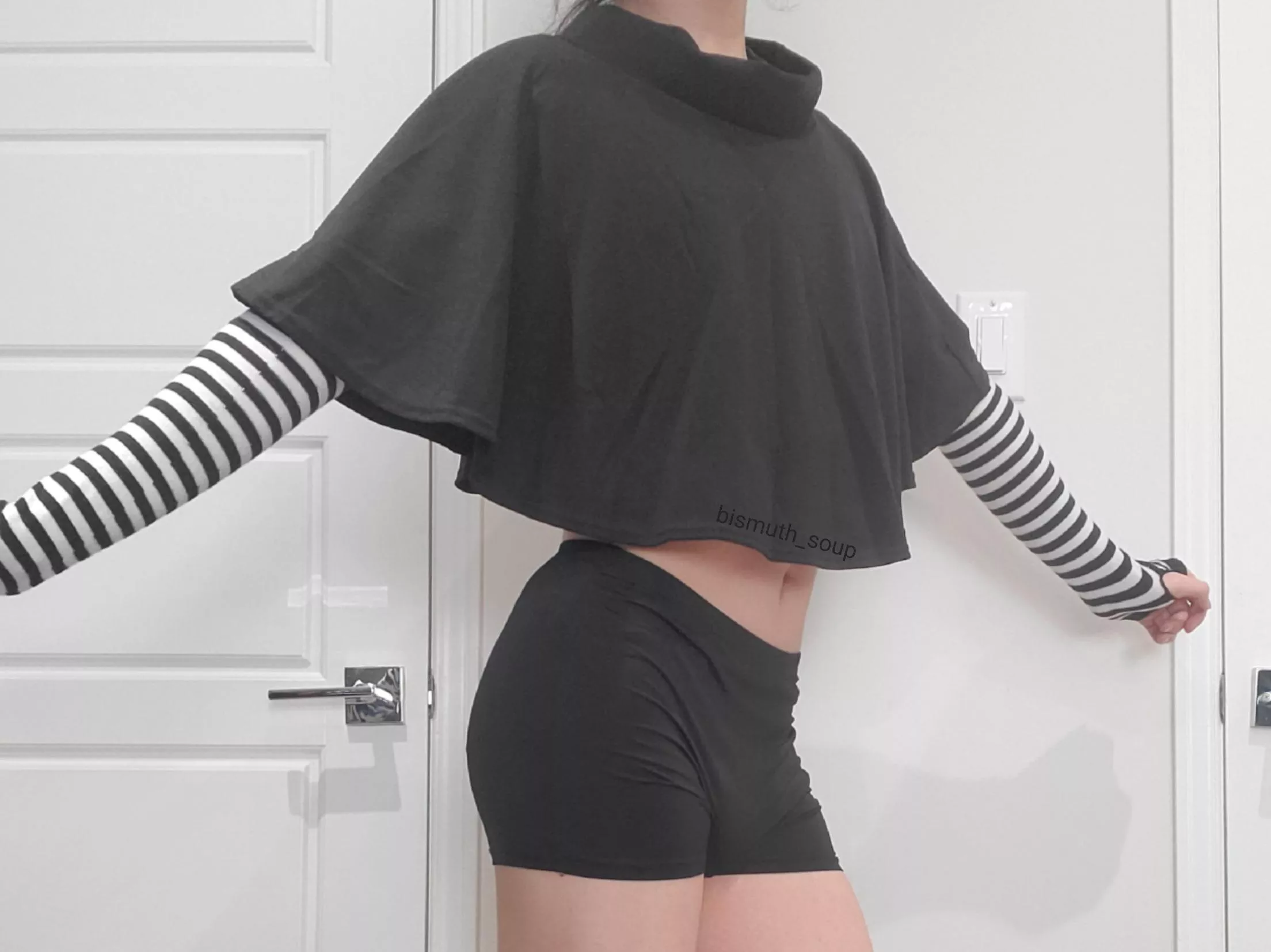 I was messing around and found out you can make a makeshift shoulder cape from a skirt