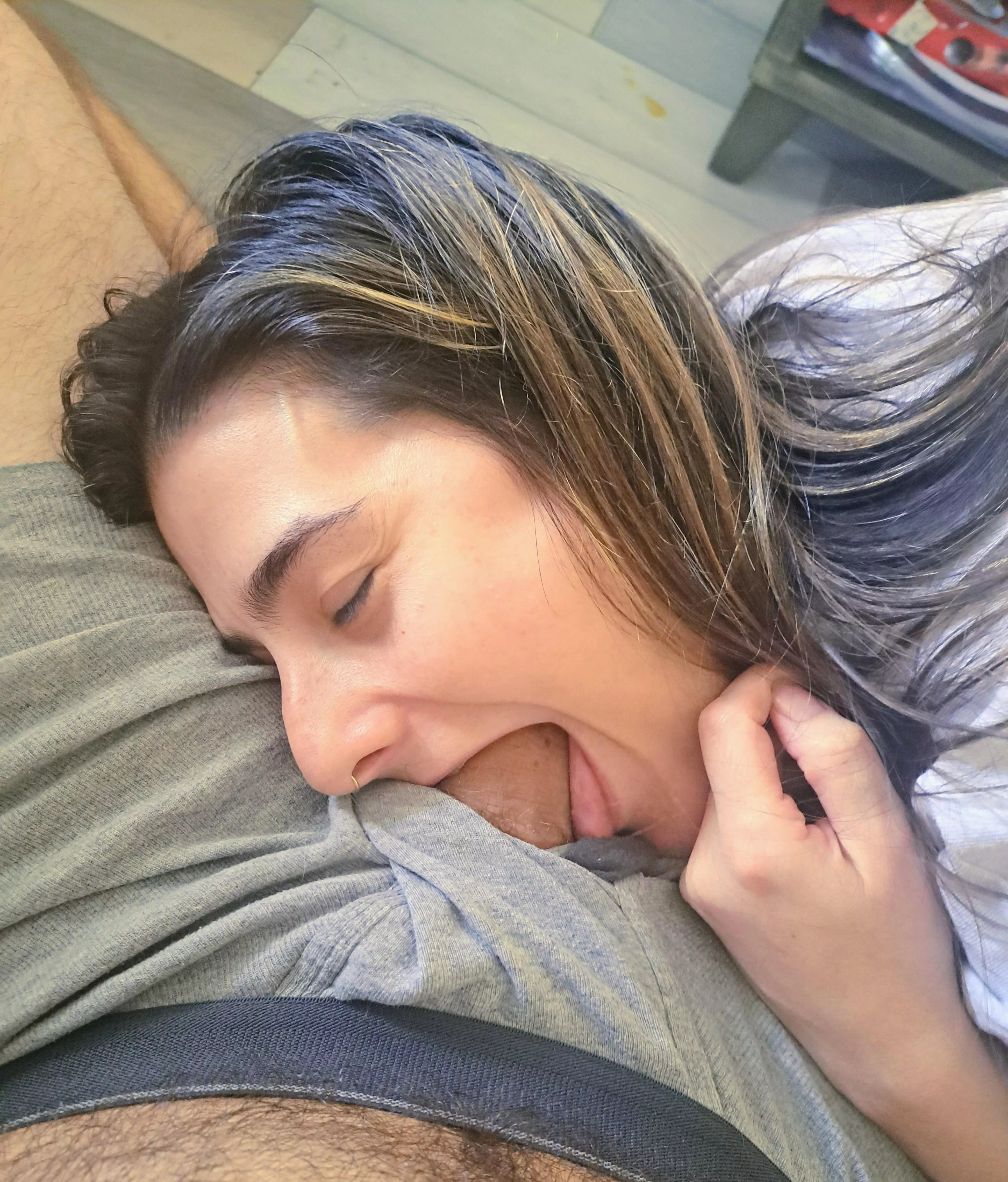 POV I pull your cock out on the couch