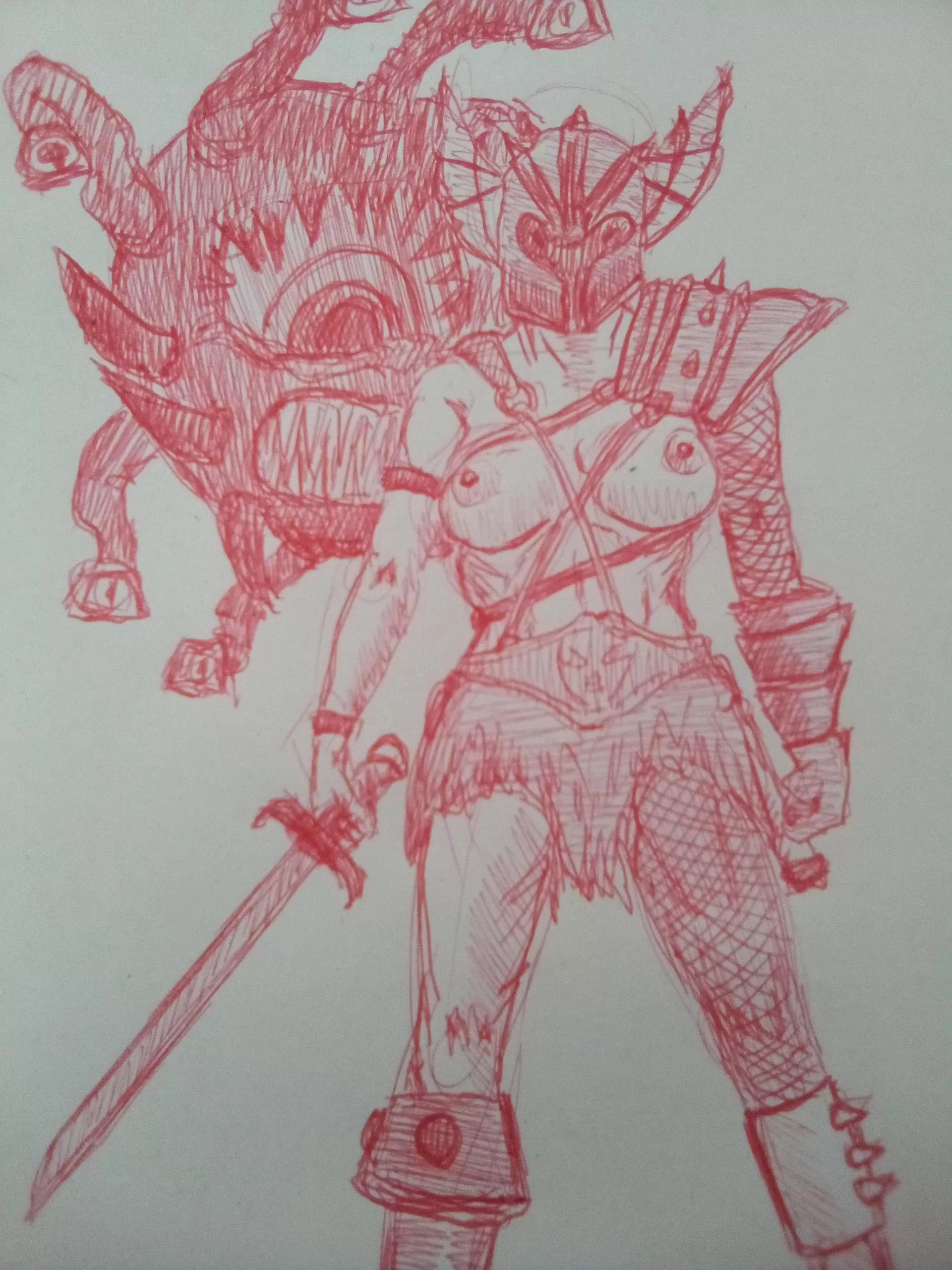 Quick doodle of Warduke, working from memory so I might have gotten a couple of things wrong...