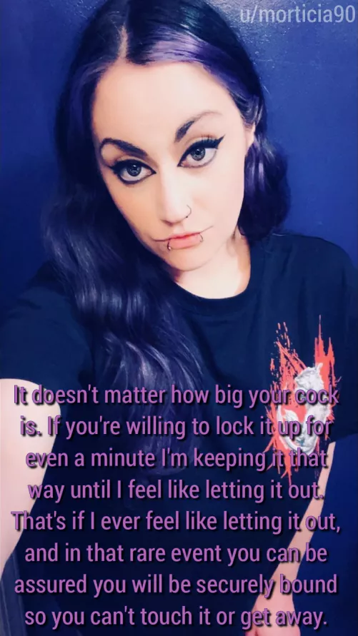 The bigger the cock the more fun to lock. 😈🔒
