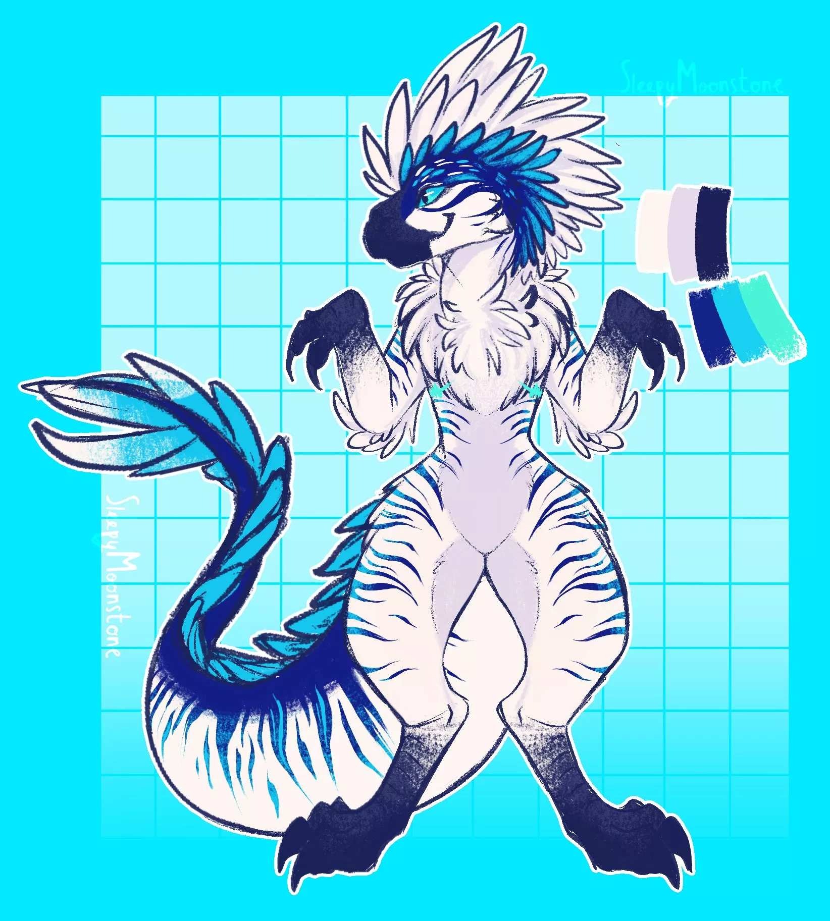 Another concept sketch - this time a fun feathery dino! (OC)