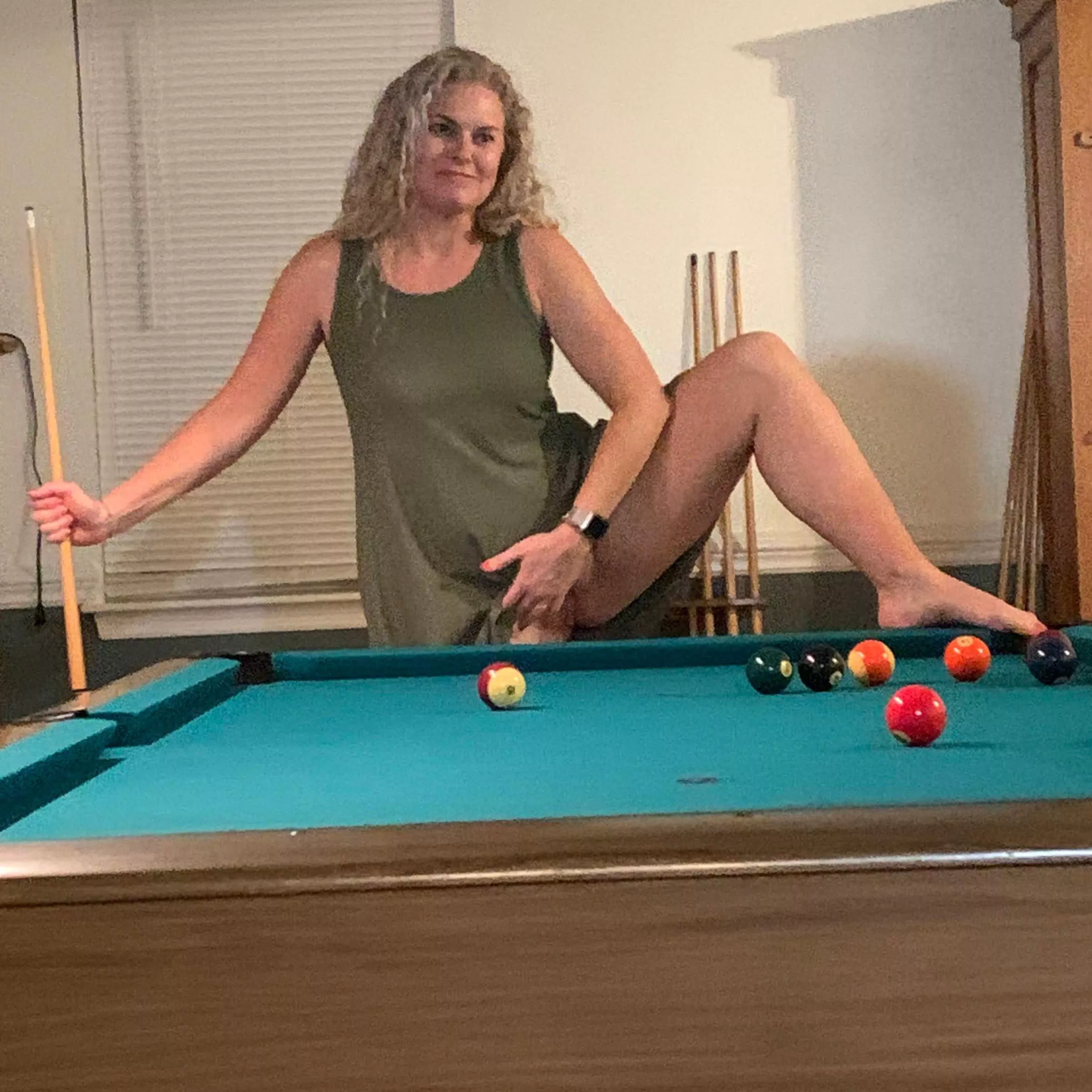 Distracting my hubby’s best friend while playing pool