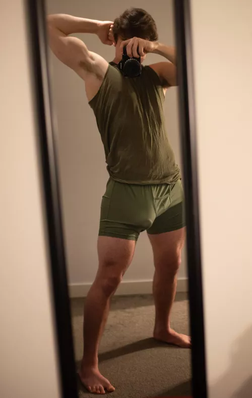 My big young cock head bulging out of my briefs