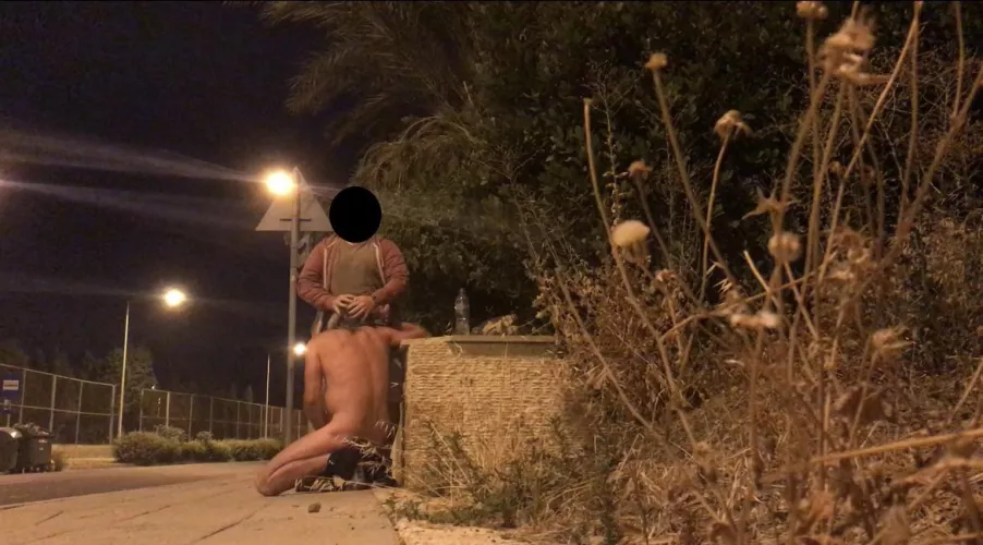 Sucking a stranger’s dick in the street on holiday.