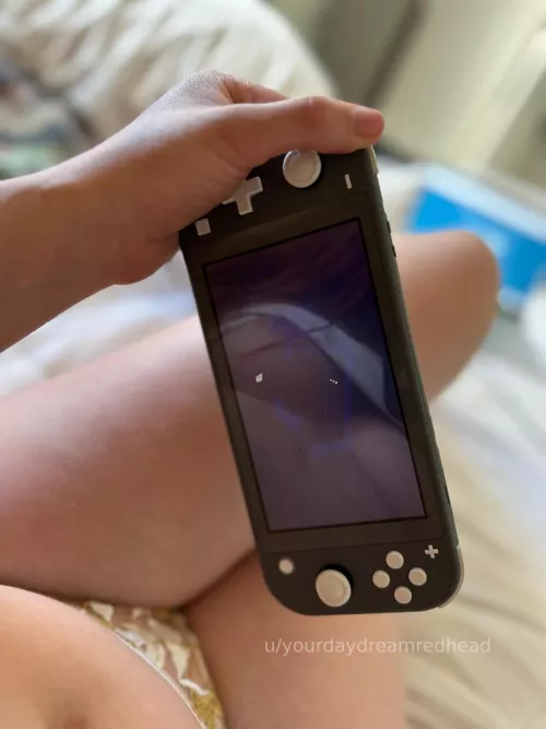 Supposed to be gaming but distracted by the reflection of my boobs in my screen