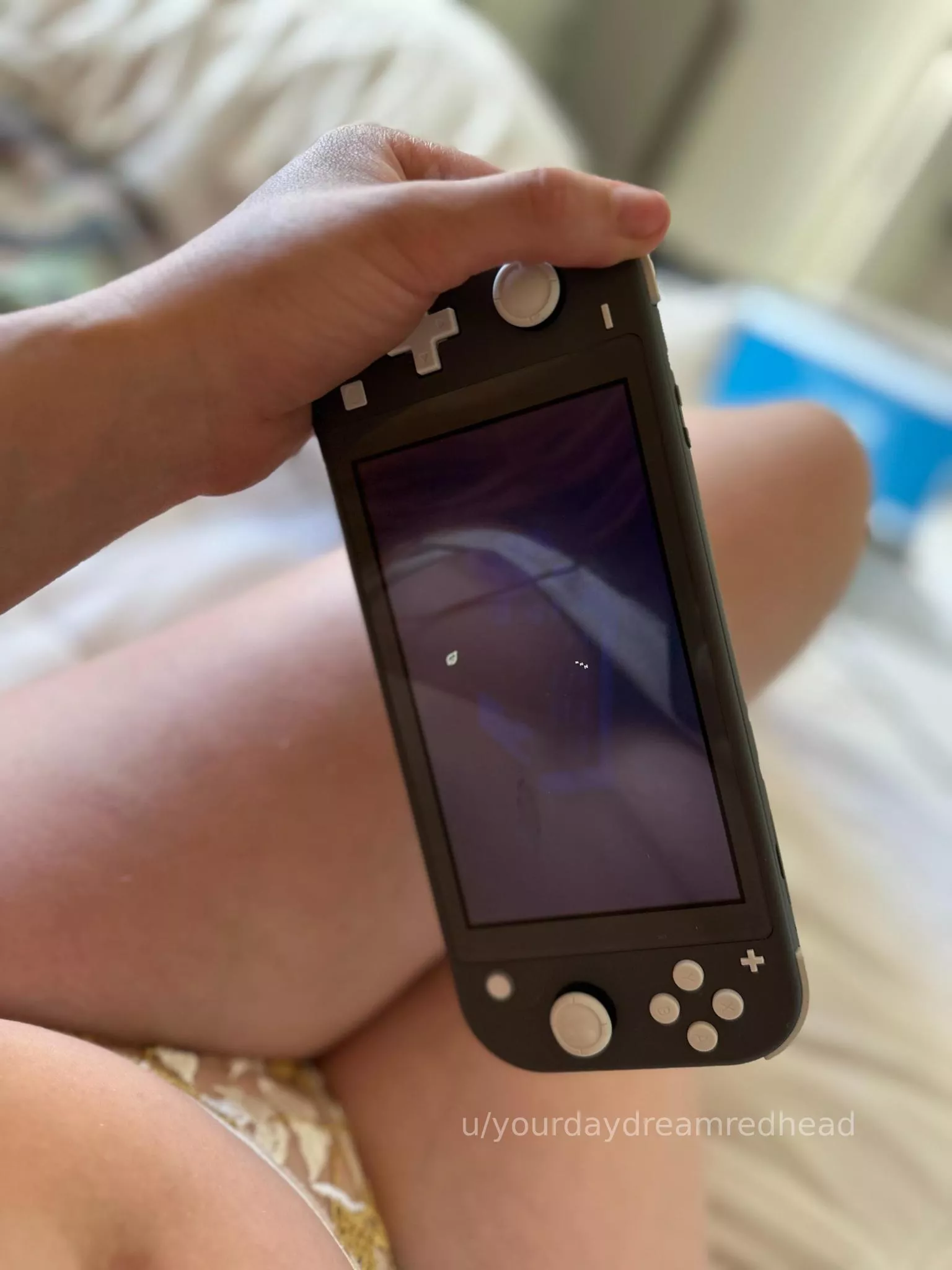 Supposed to be gaming but distracted by the reflection of my boobs in my screen