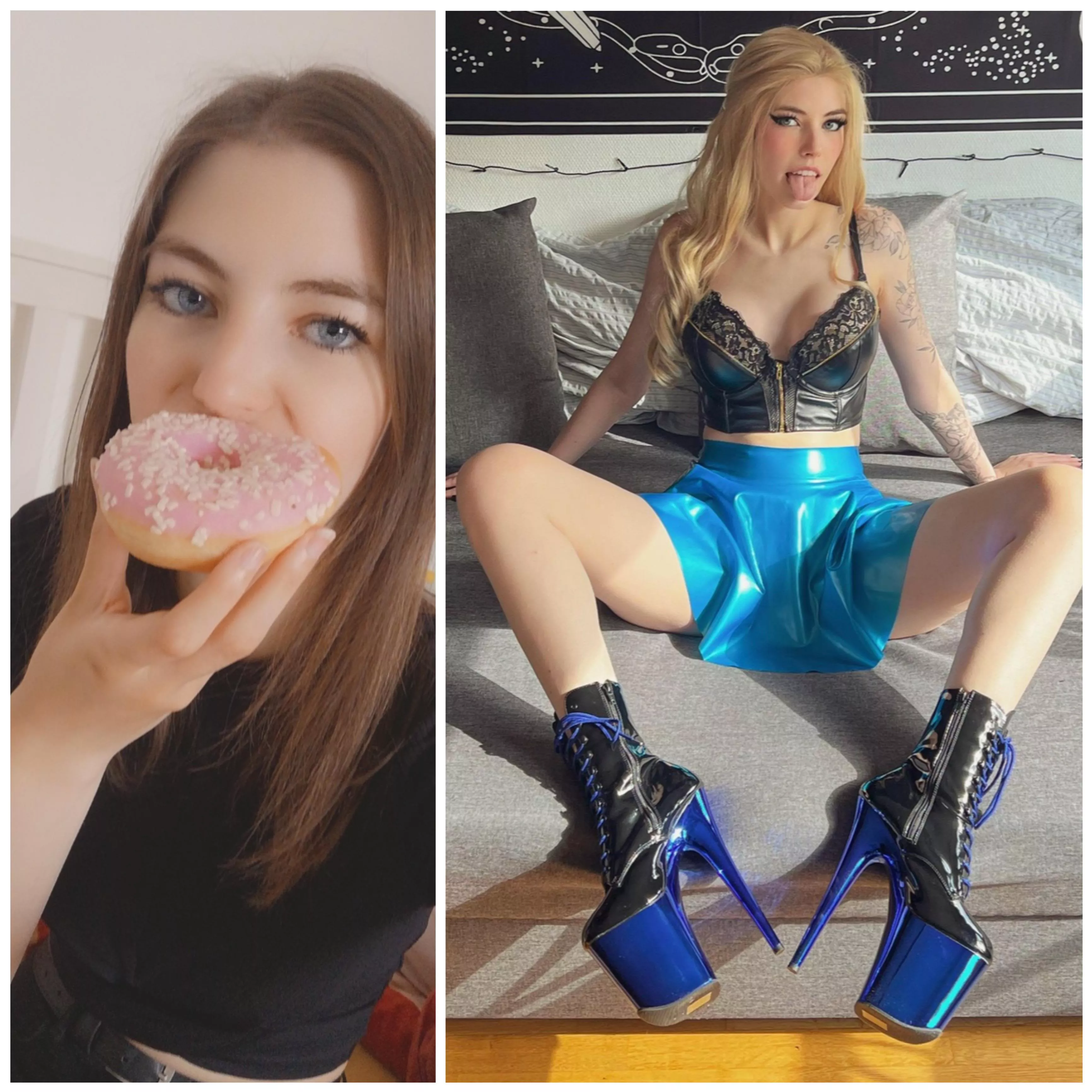 Went from eating Donuts to offering mine in Latex, Learher and heels