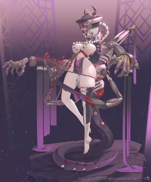 A mecha suit with an...interesting operator position.