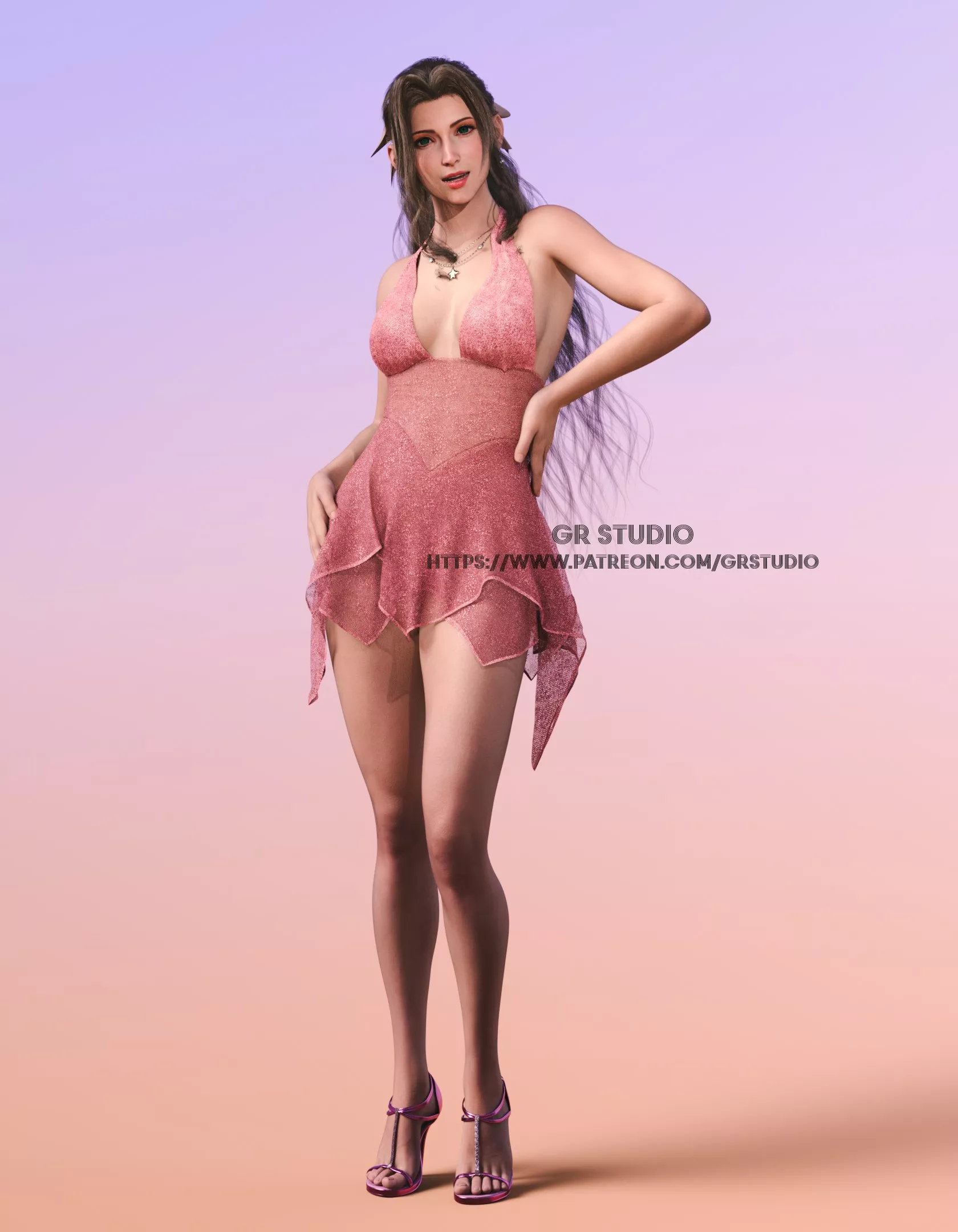 Aerith showing off her new dress (GR Studio)