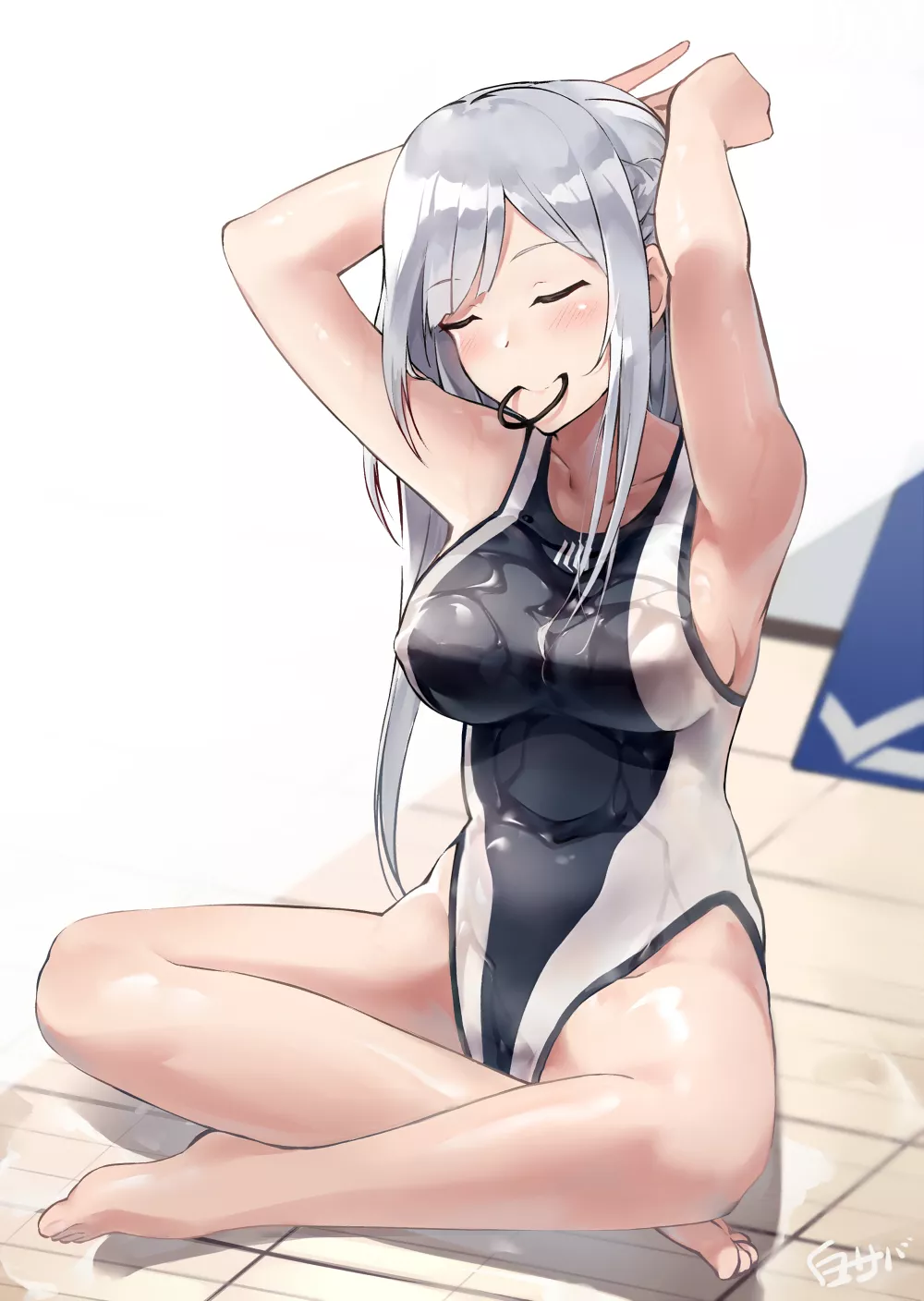 AK-12 Tying her Hair after Swimming [Girls Frontline] (Shirosaba)