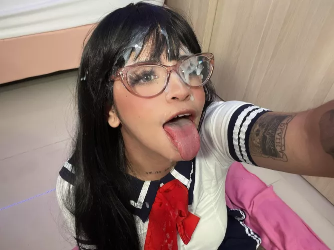 Daddy is creative, he drew something on my face